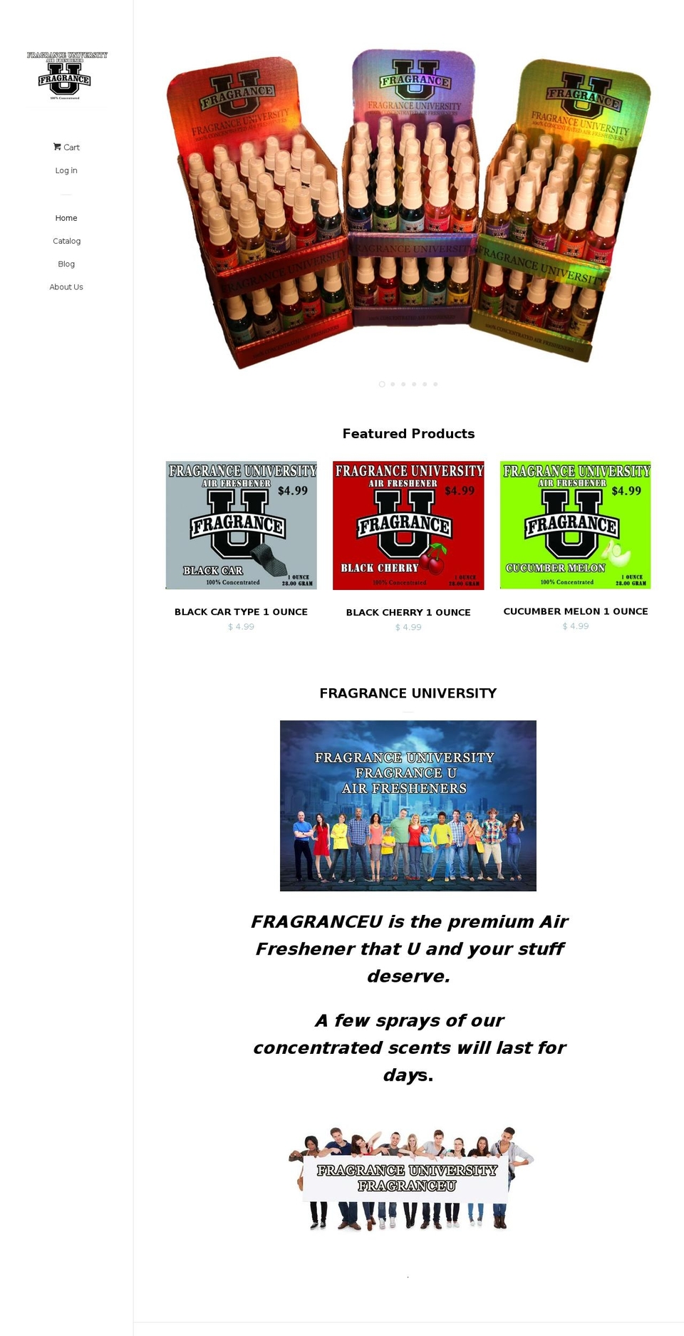 fragranceu.com shopify website screenshot