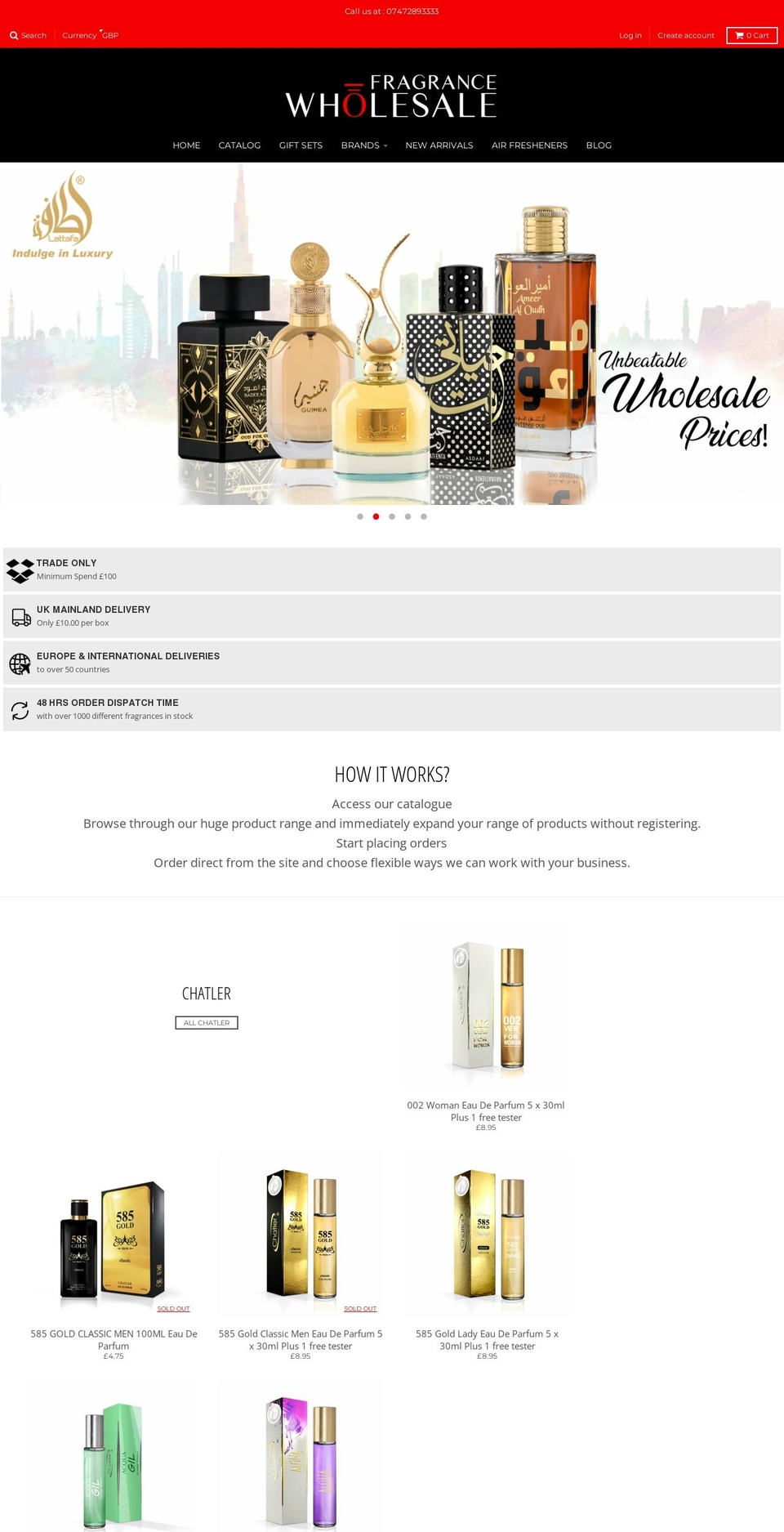 fragrancewholesale.co.uk shopify website screenshot