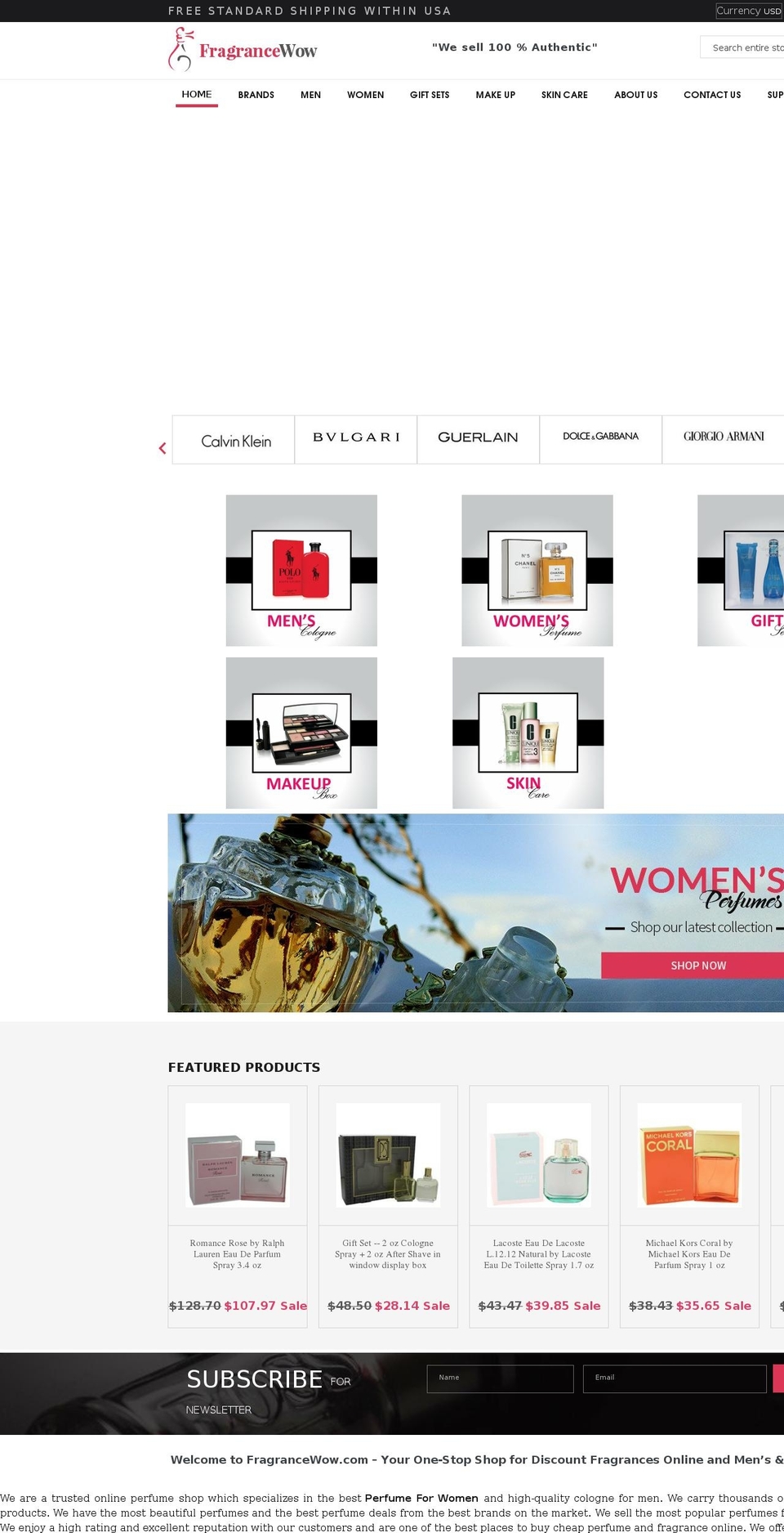 fragrancewow.com shopify website screenshot