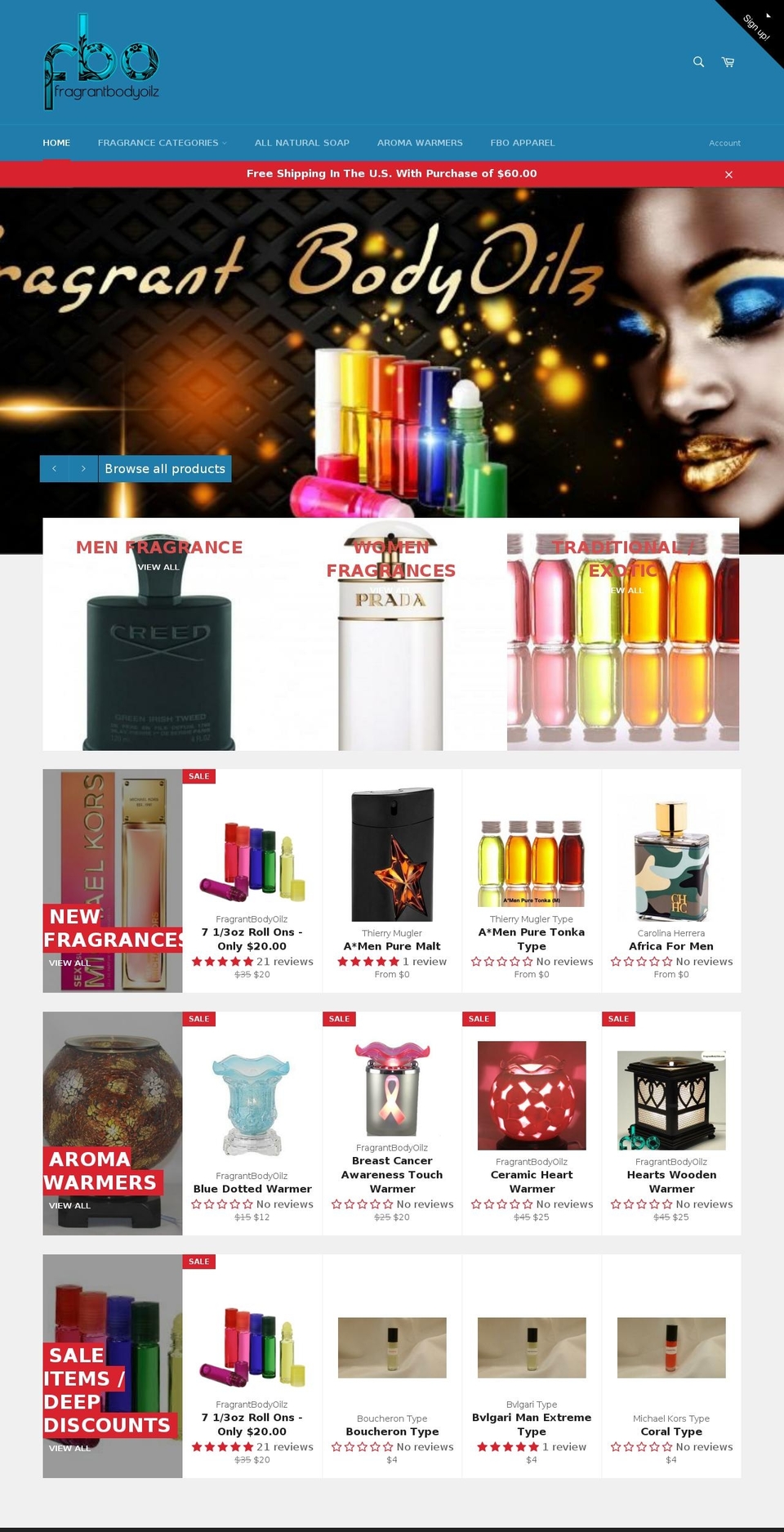 fragrantbodyoilz.com shopify website screenshot