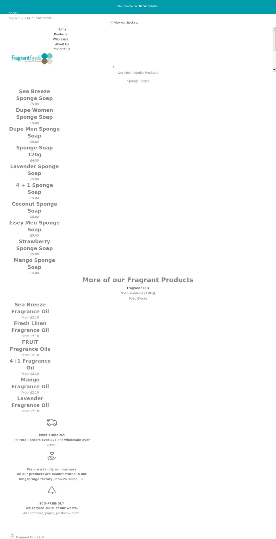 fragrantfinds.com shopify website screenshot