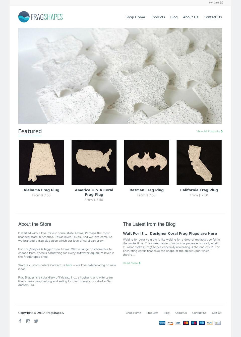 fragshapes.com shopify website screenshot