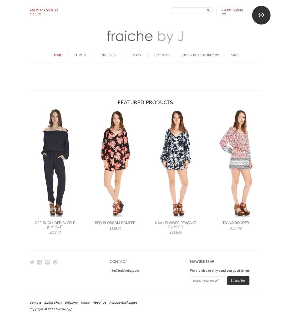 fraichebyj.com shopify website screenshot
