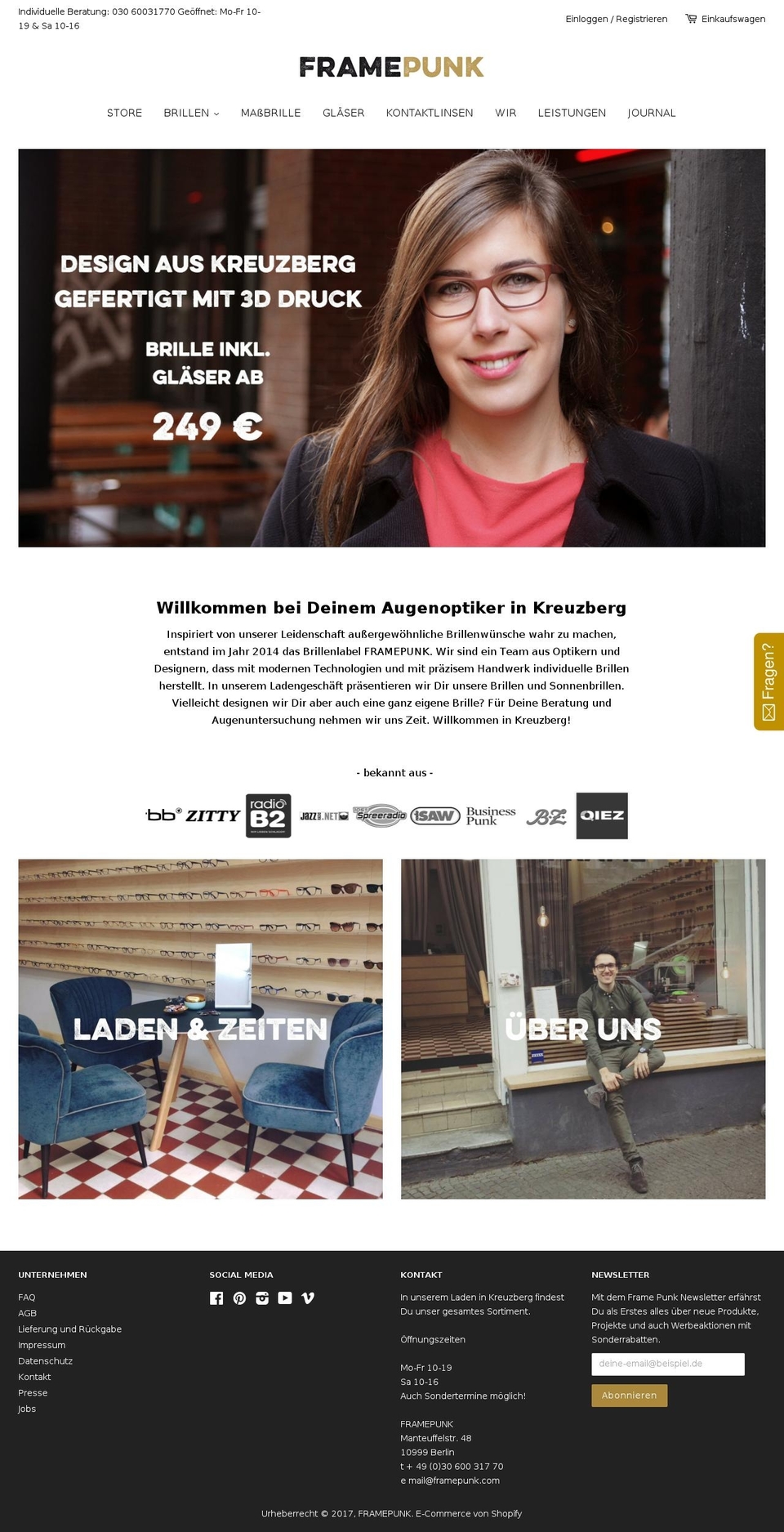 frame-punk.com shopify website screenshot