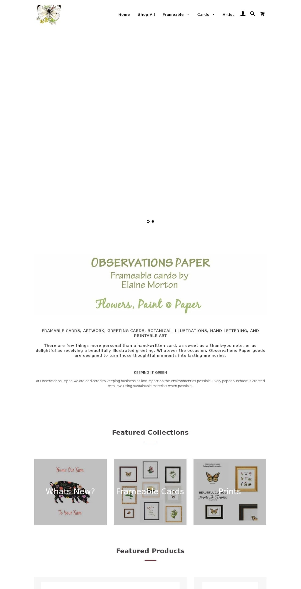 frameablecard.com shopify website screenshot