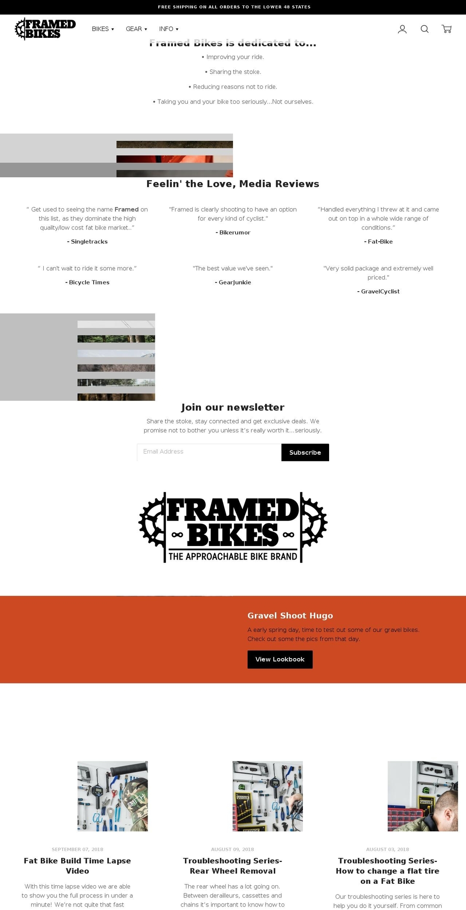 framedbike.com — Shopify storefront screenshot