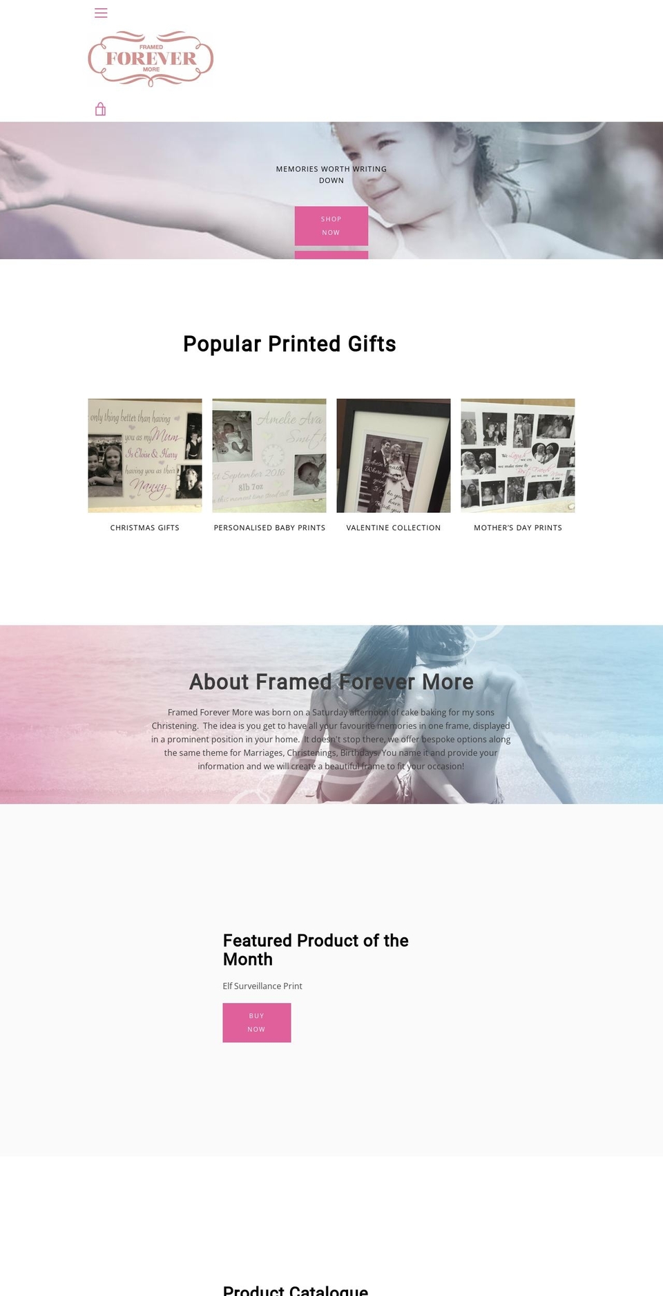 framedforevermore.co.uk shopify website screenshot