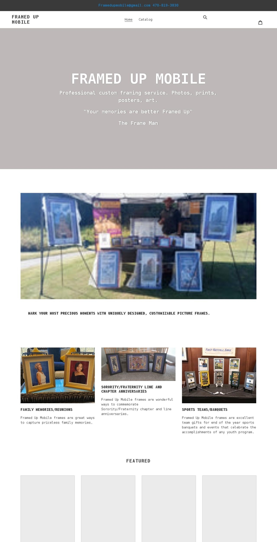 framedupmobile.com shopify website screenshot