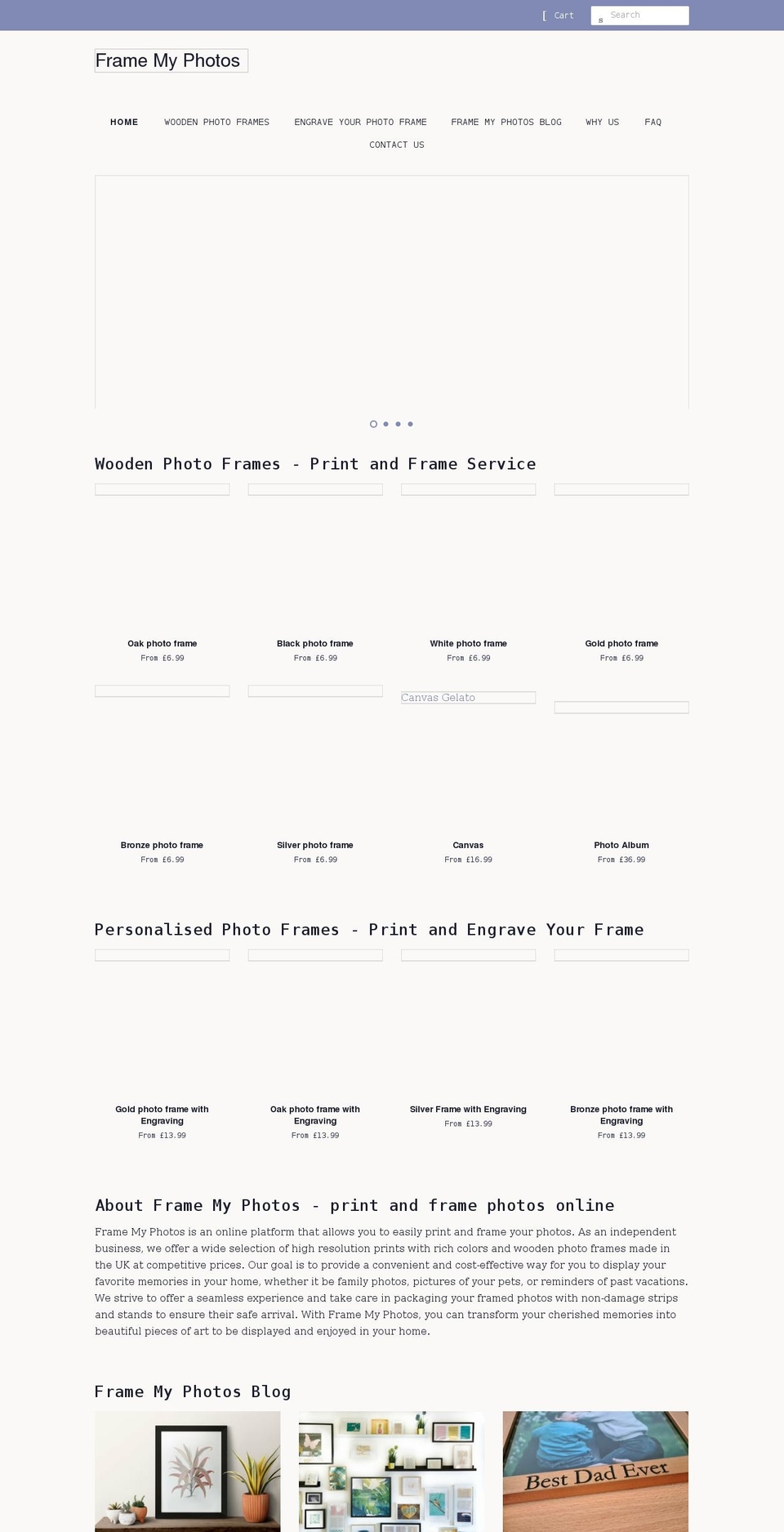 framemyphotos.co.uk shopify website screenshot