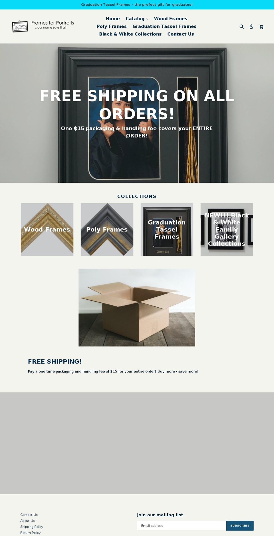 framesforportraits.com shopify website screenshot