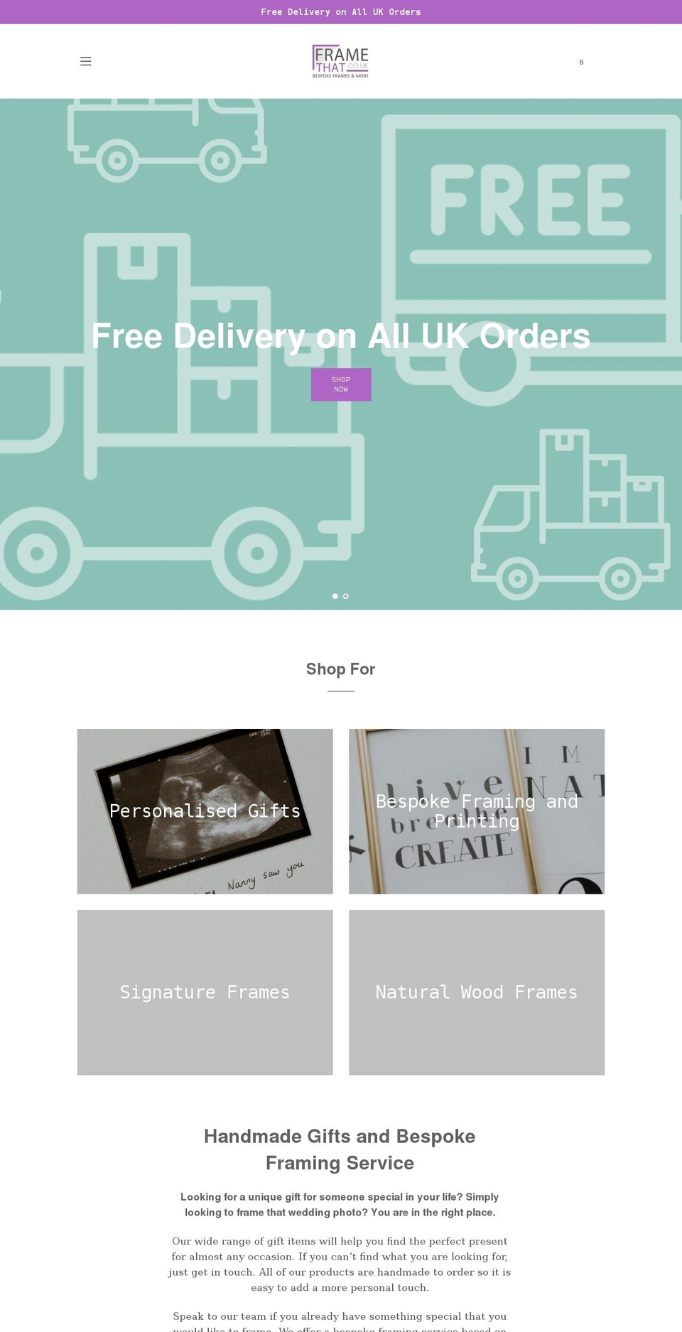 framethat.co.uk shopify website screenshot