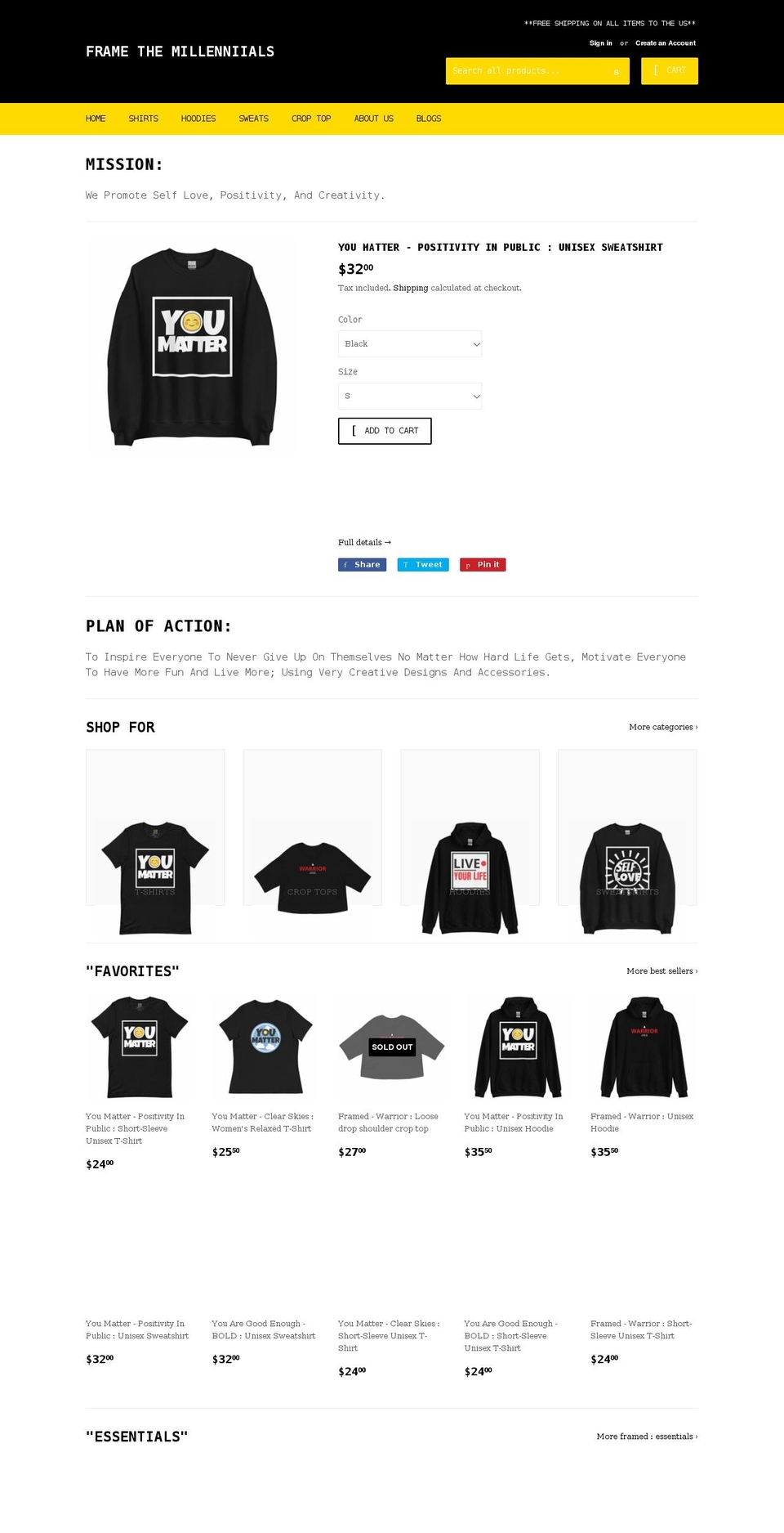 framethemillenniials.com shopify website screenshot