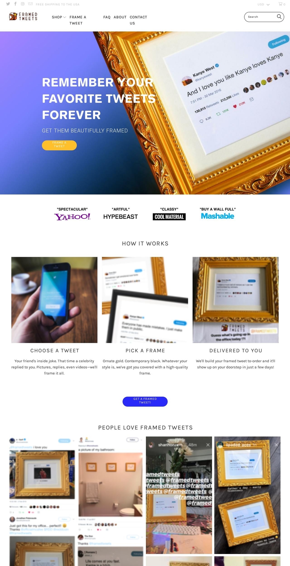 frametweets.com — Shopify storefront screenshot