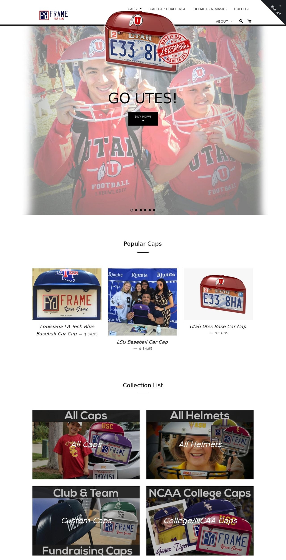 frameyourgame.com shopify website screenshot