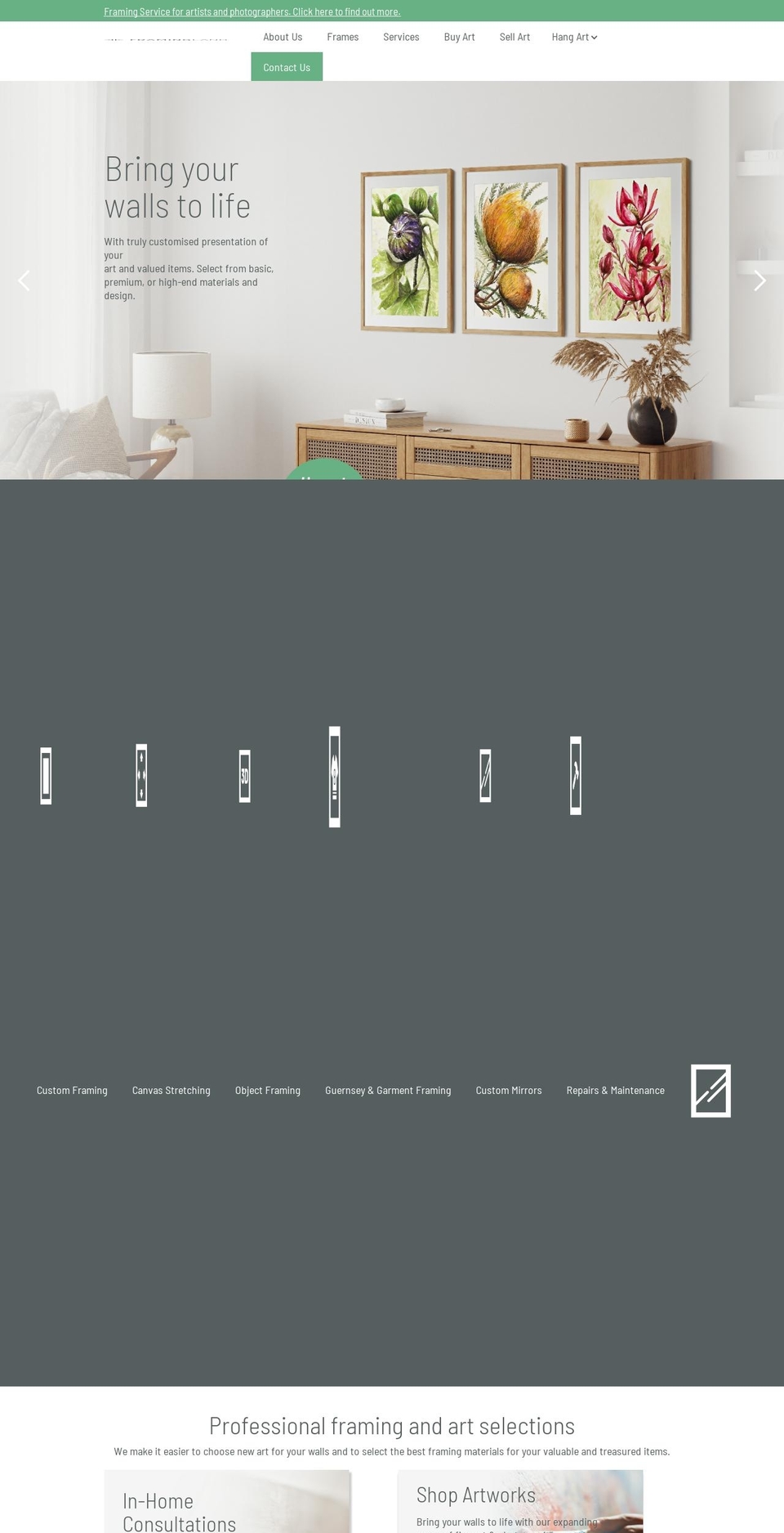 framingland.com.au shopify website screenshot