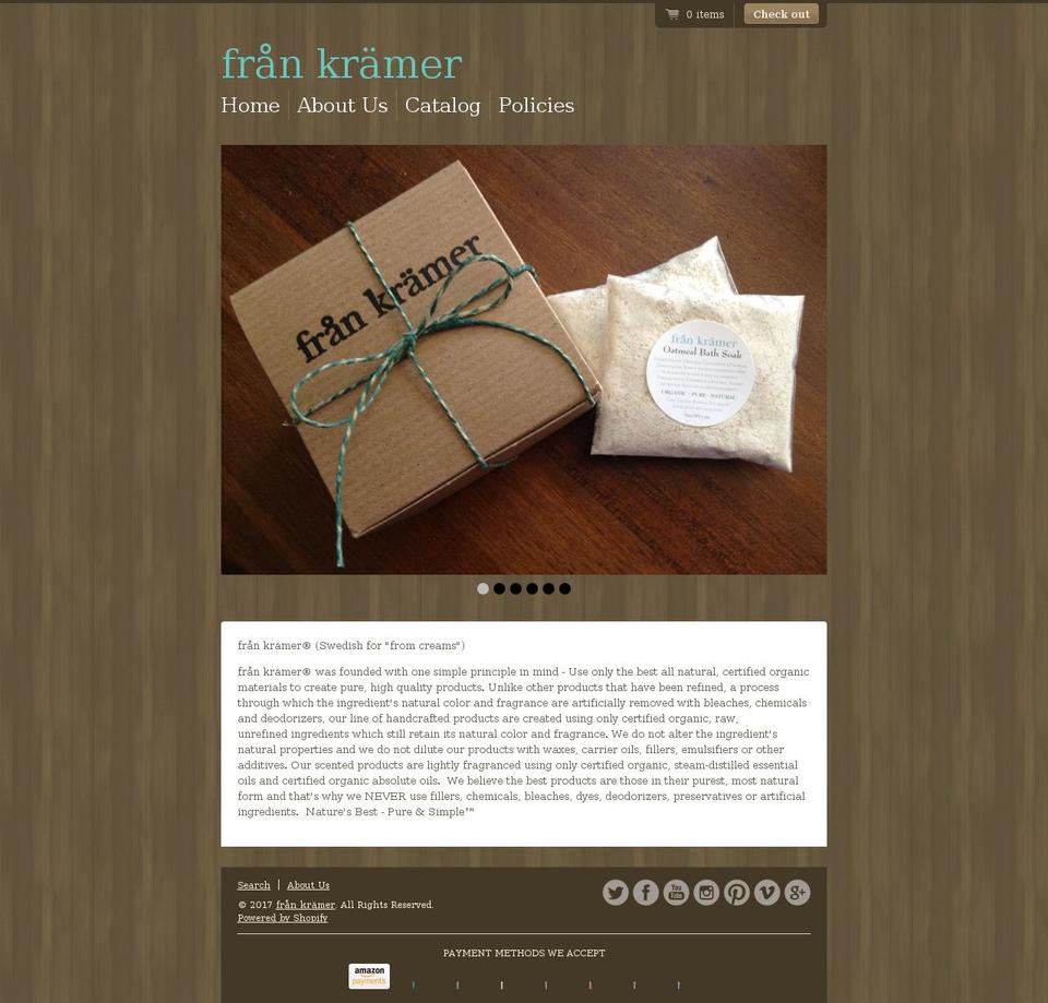 fran-kramer.com shopify website screenshot