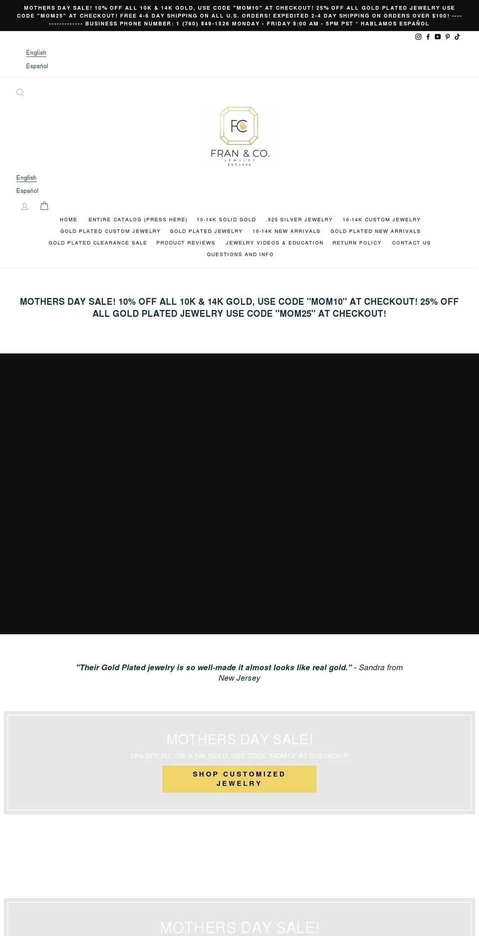 franandcowholesale.com — Shopify storefront screenshot
