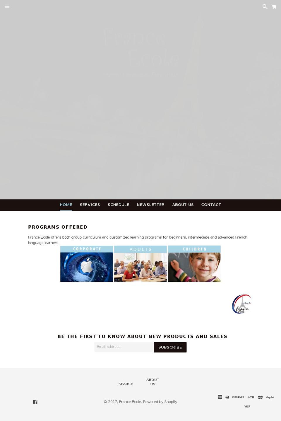 france-ecole.com shopify website screenshot
