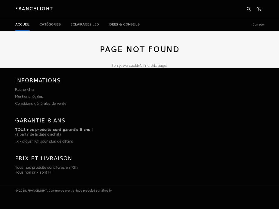 francelight.com — Shopify storefront screenshot