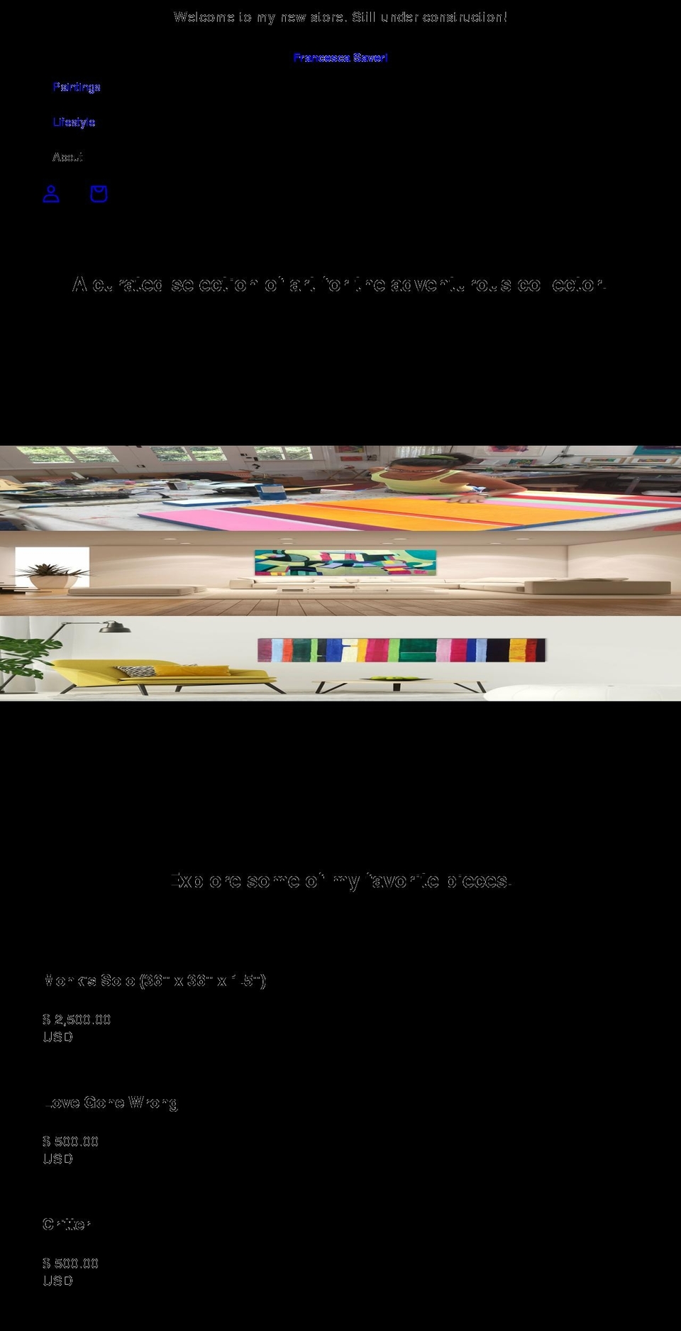 francesca-saveri-art.myshopify.com shopify website screenshot