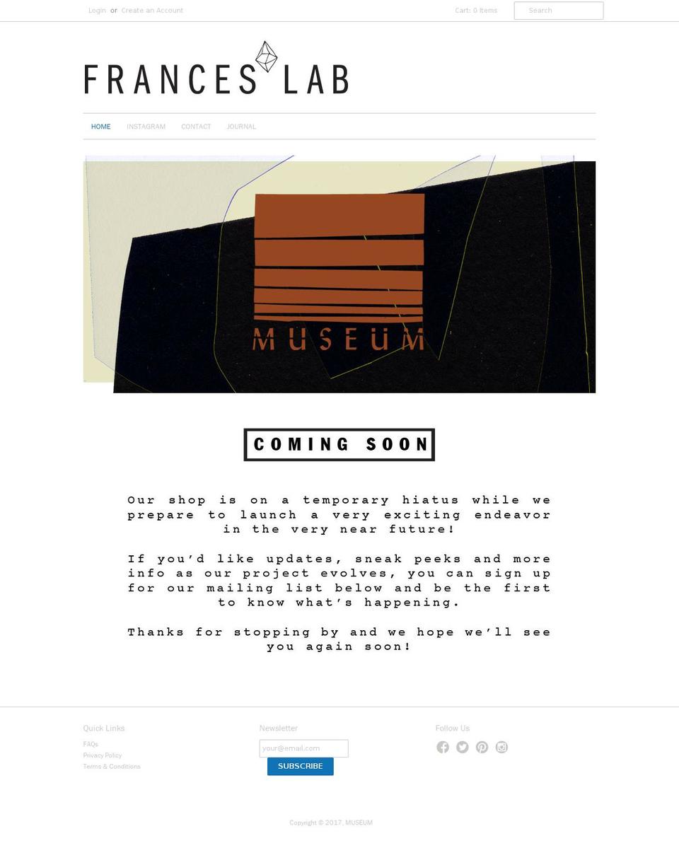 franceslab.com shopify website screenshot