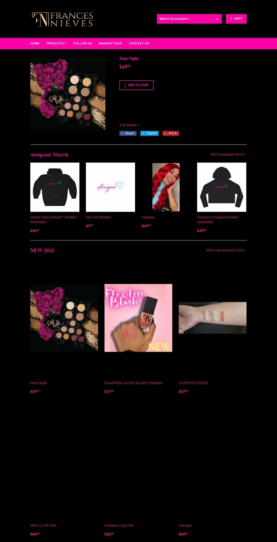 francesnieves.net shopify website screenshot