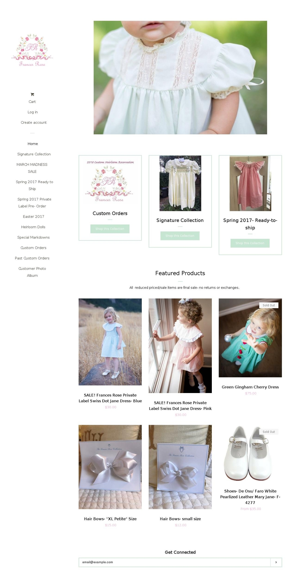 francesroseboutique.com shopify website screenshot