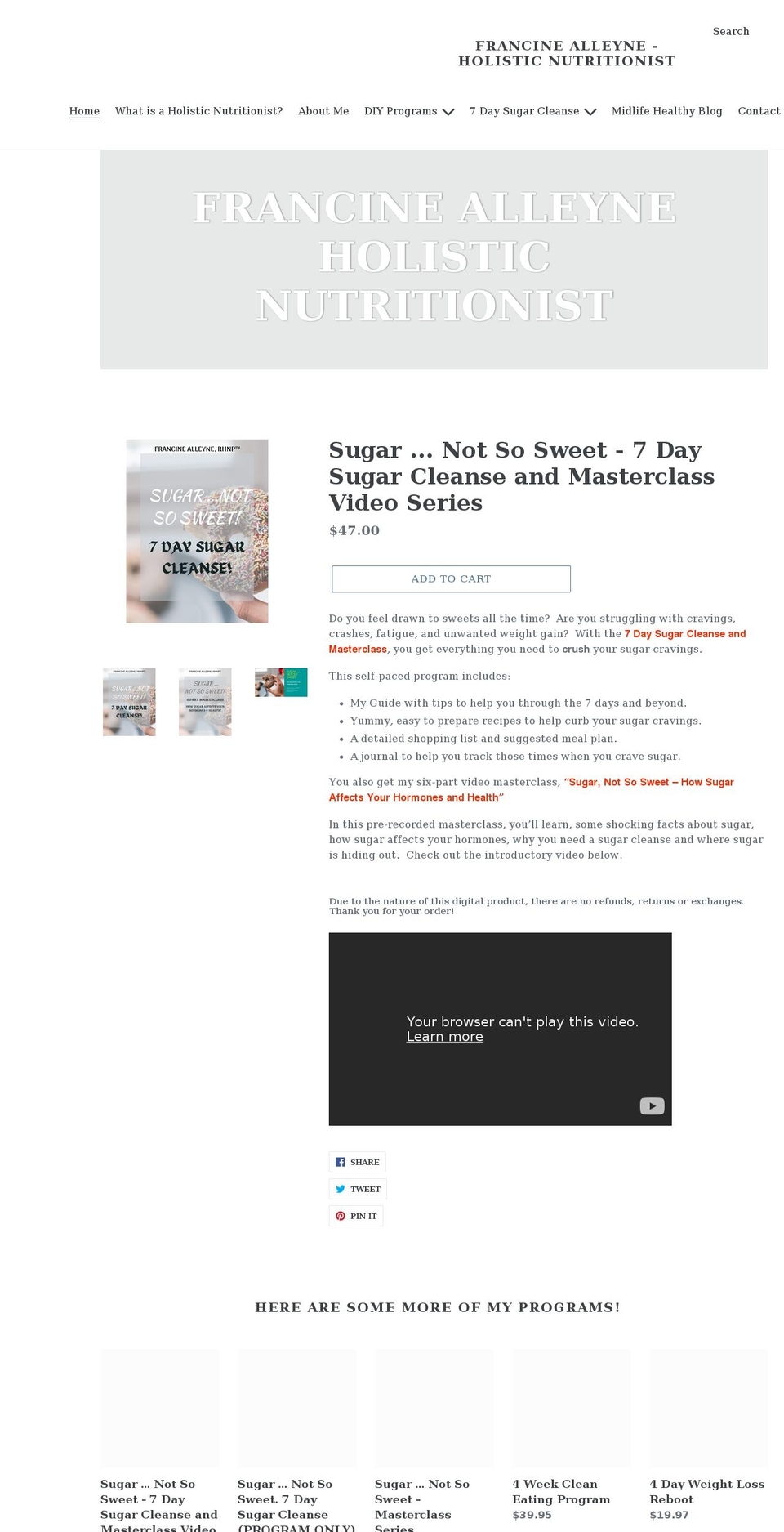 francinealleyne.com shopify website screenshot