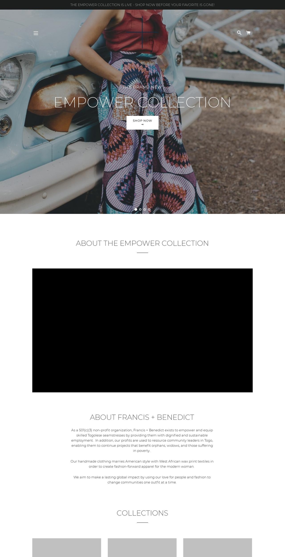 francisandbenedict.com — Shopify storefront screenshot