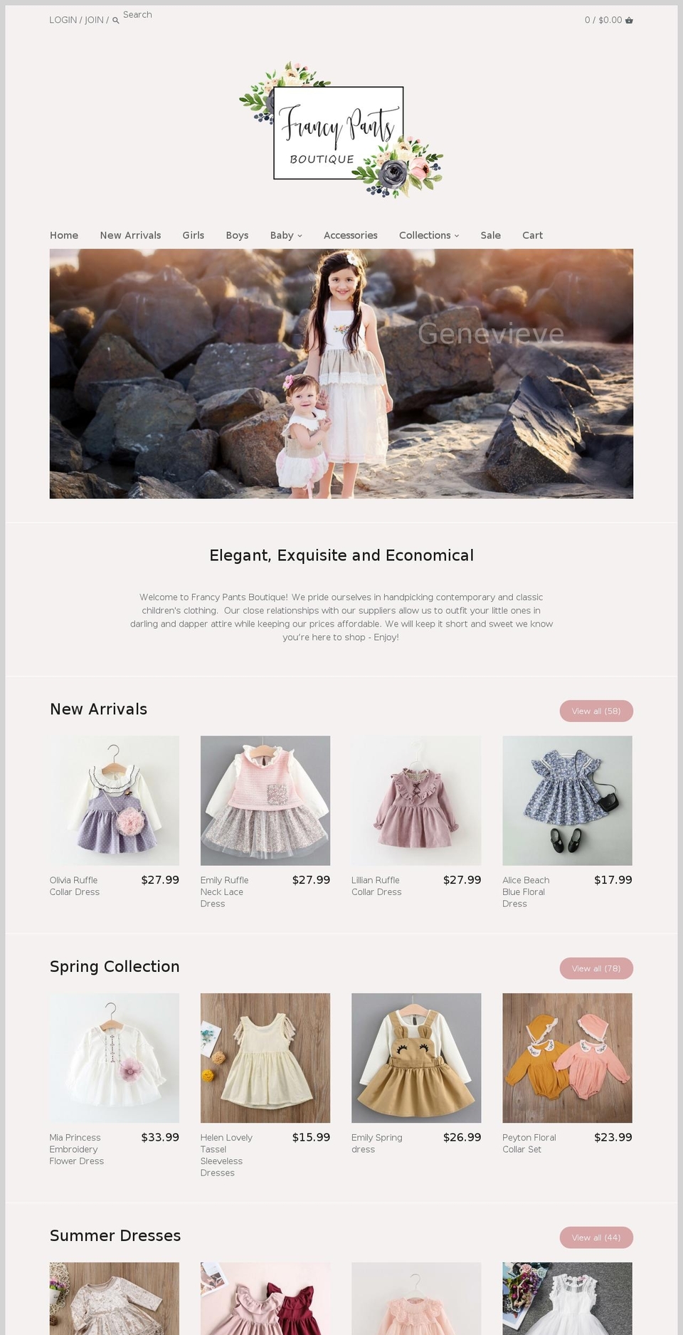 francypants.com — Shopify storefront screenshot