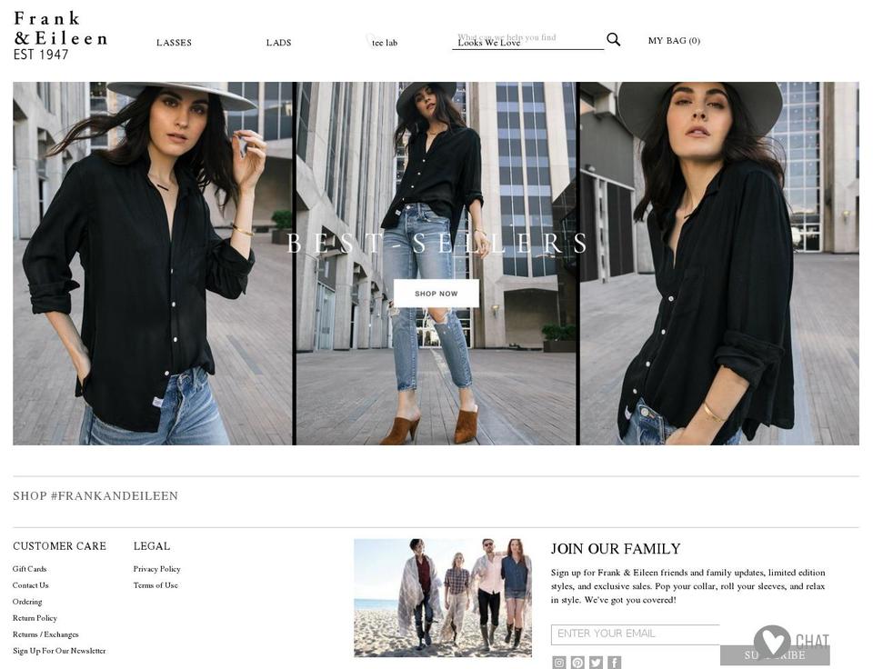 Frank \u0026 Eileen by SDG Shopify theme site example frankandeileen.com