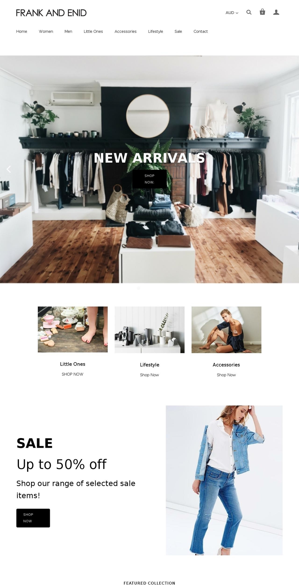 frankandenid.store shopify website screenshot