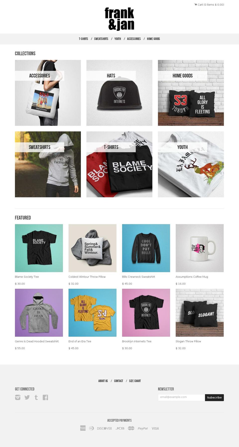 frankandjan.com shopify website screenshot