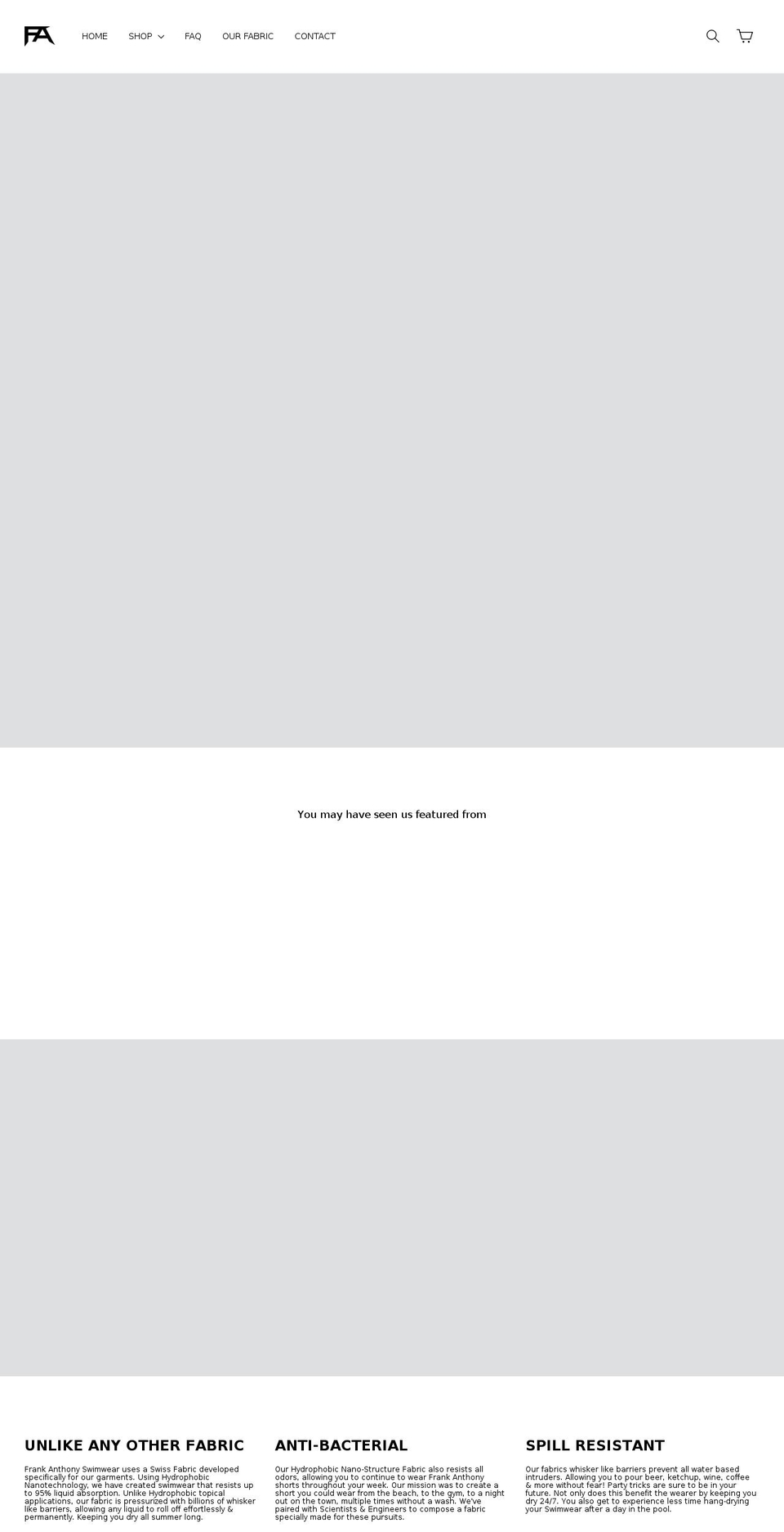 frankanthonyshorts.com shopify website screenshot