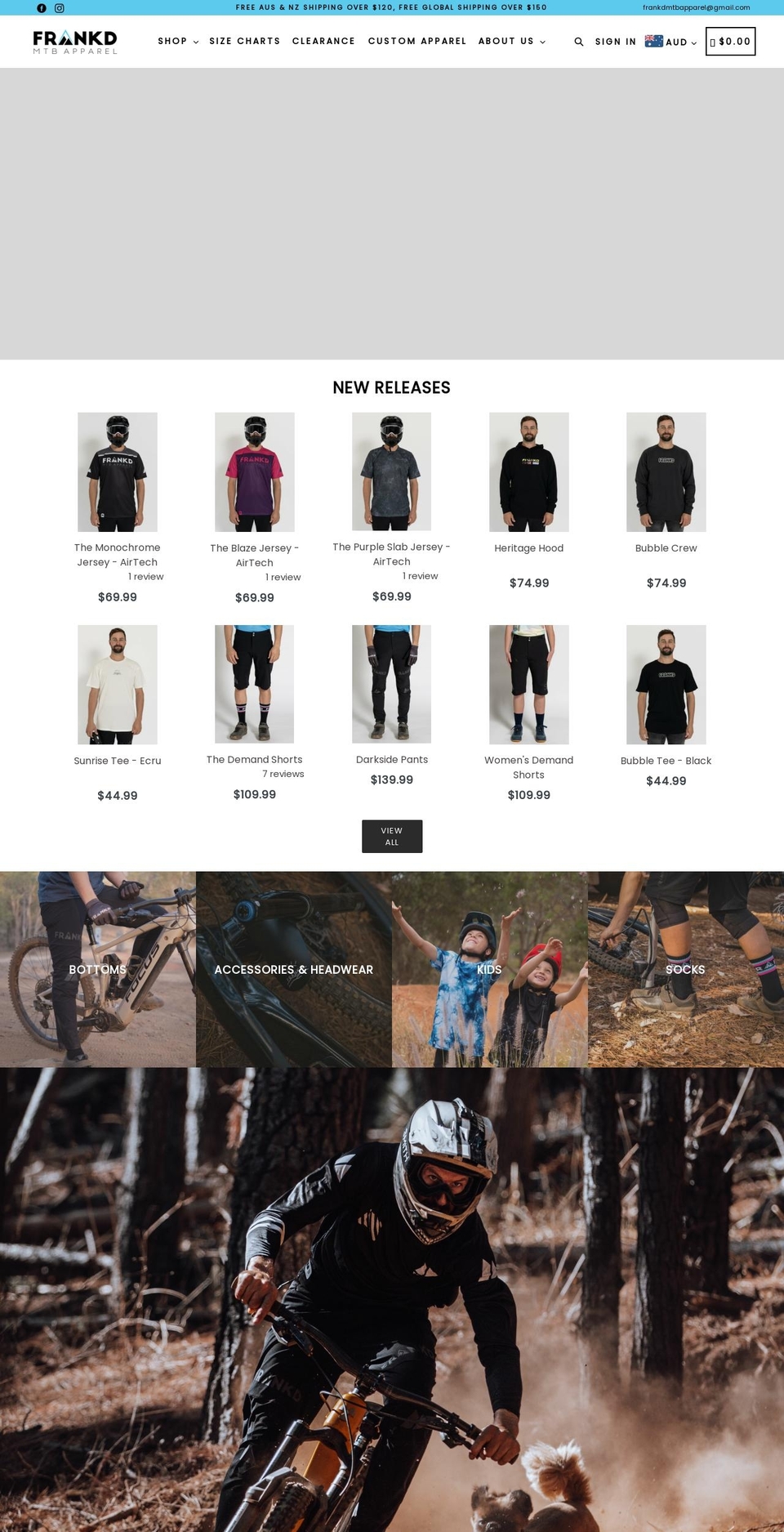 frankdmtbapparel.com — Shopify storefront screenshot