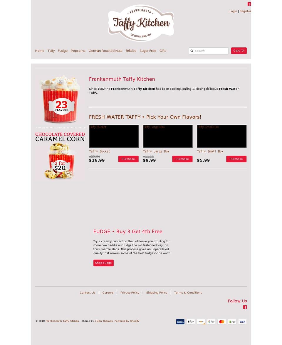 frankenmuthtaffy.com — Shopify storefront screenshot