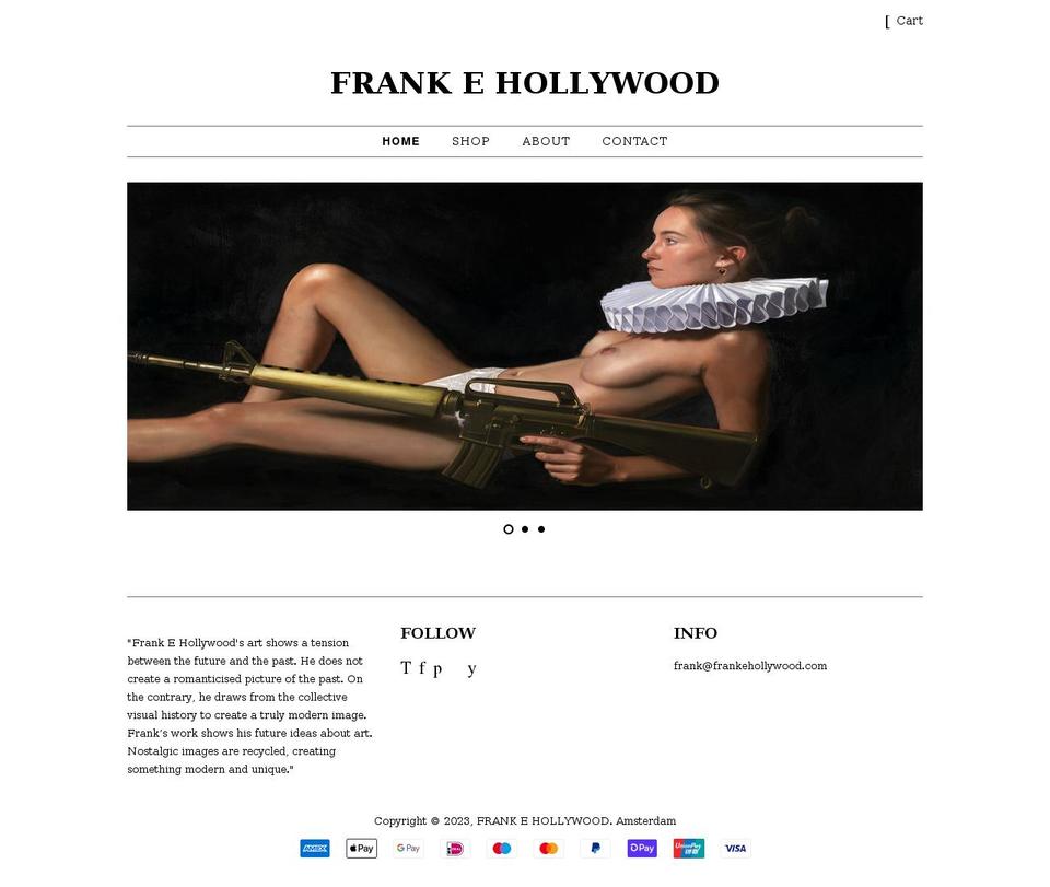 frankhollywood.com shopify website screenshot