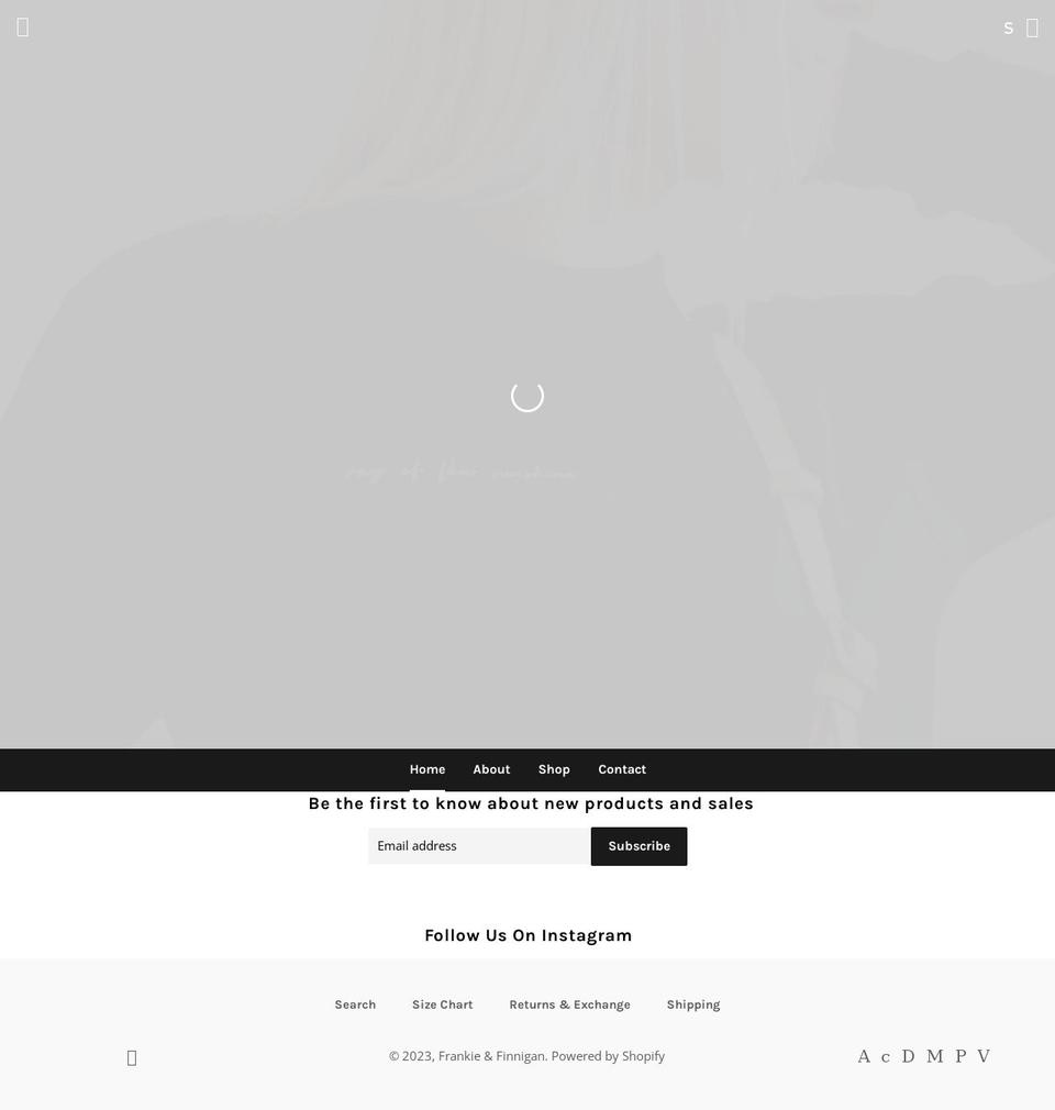 frankie-finnigan.myshopify.com shopify website screenshot