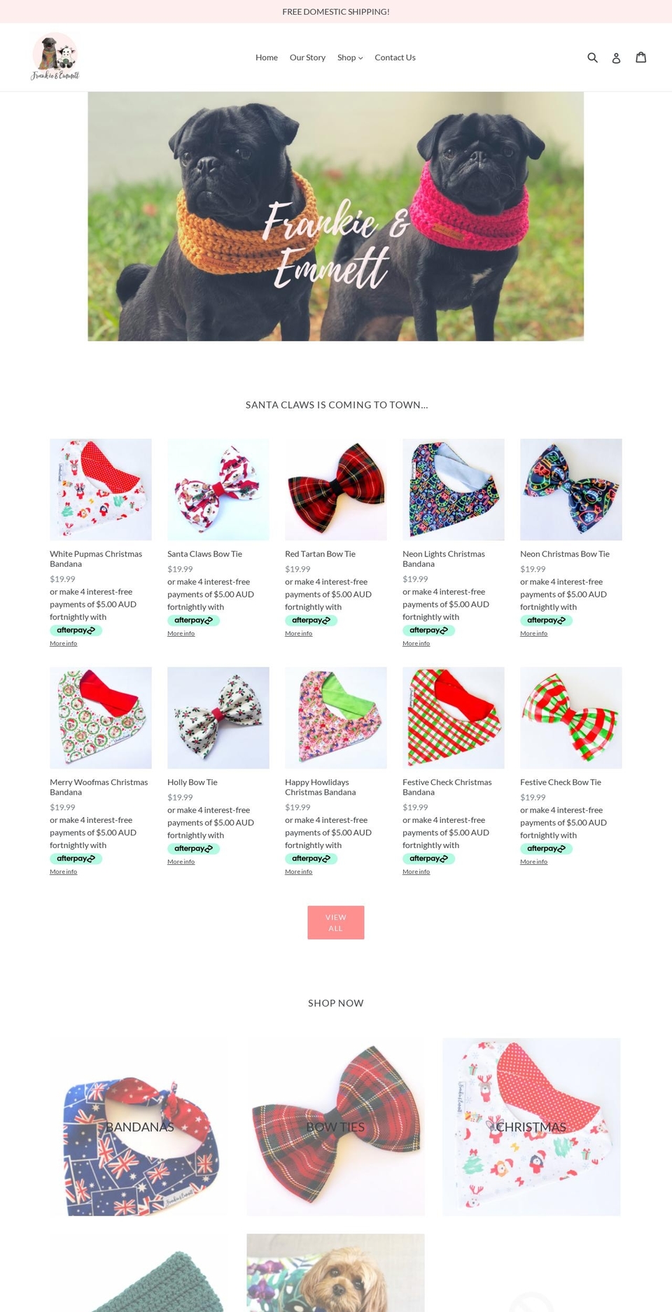 frankieandemmett.com — Shopify storefront screenshot