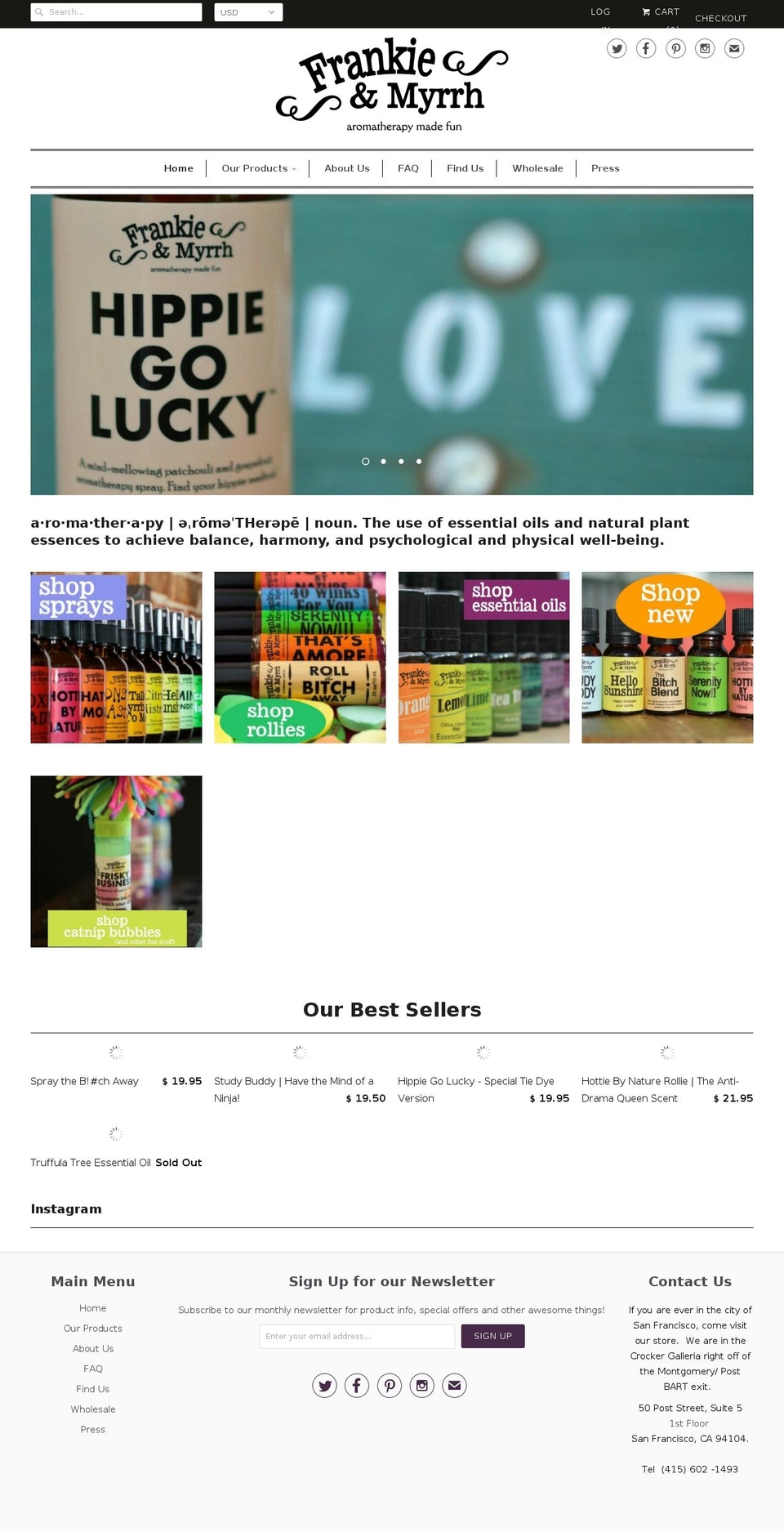 frankieandmyrrh.com shopify website screenshot