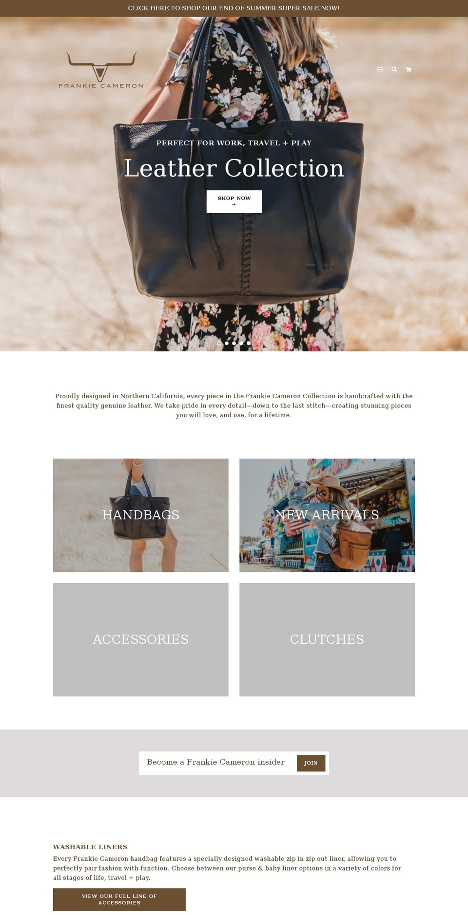frankiecameron.com shopify website screenshot