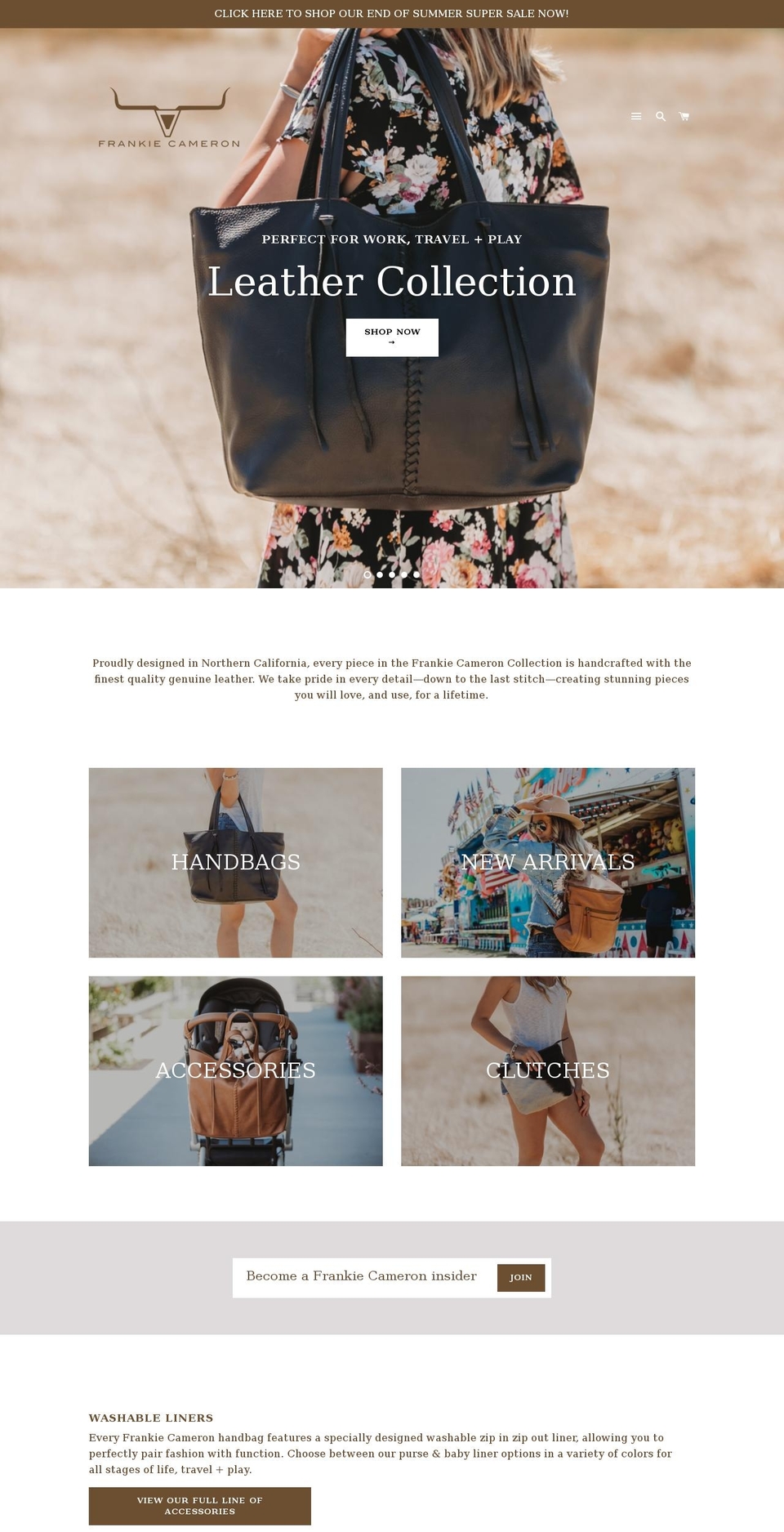 frankiecameroncollection.com — Shopify storefront screenshot