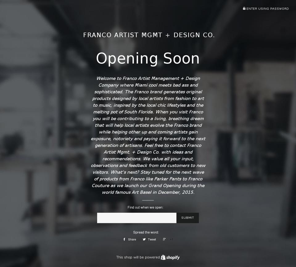 frankiedesignco.com shopify website screenshot
