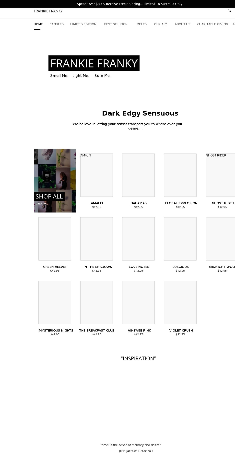 frankiefranky.com shopify website screenshot