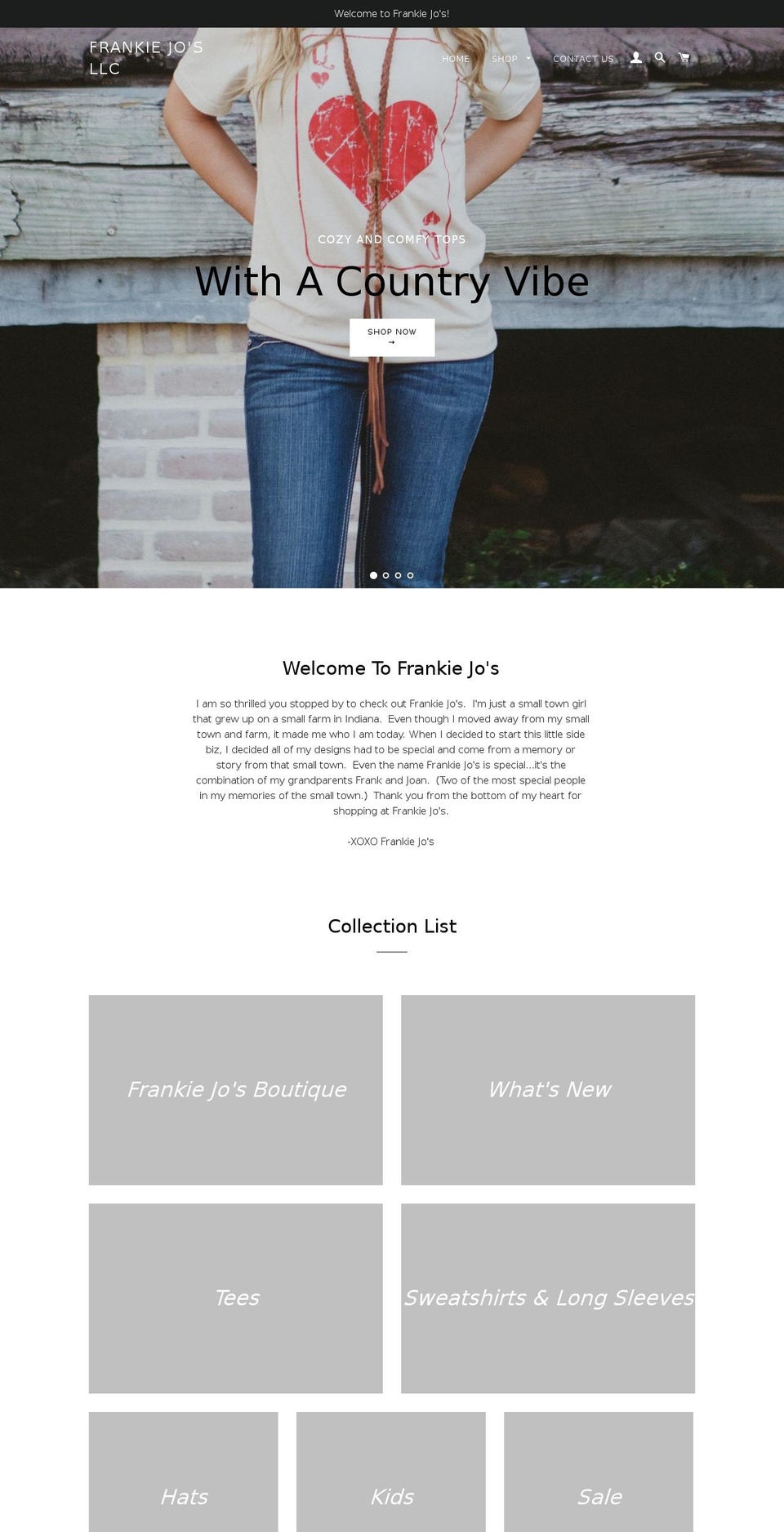 frankiejos.com — Shopify storefront screenshot
