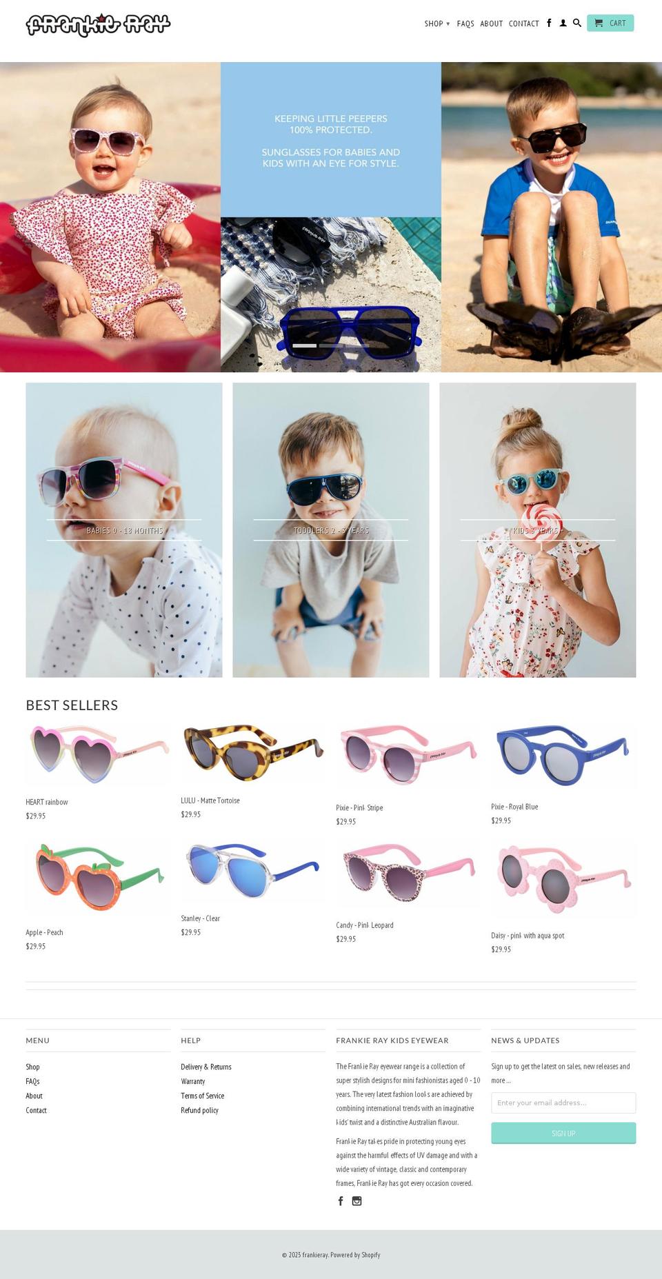 frankieray.com.au shopify website screenshot