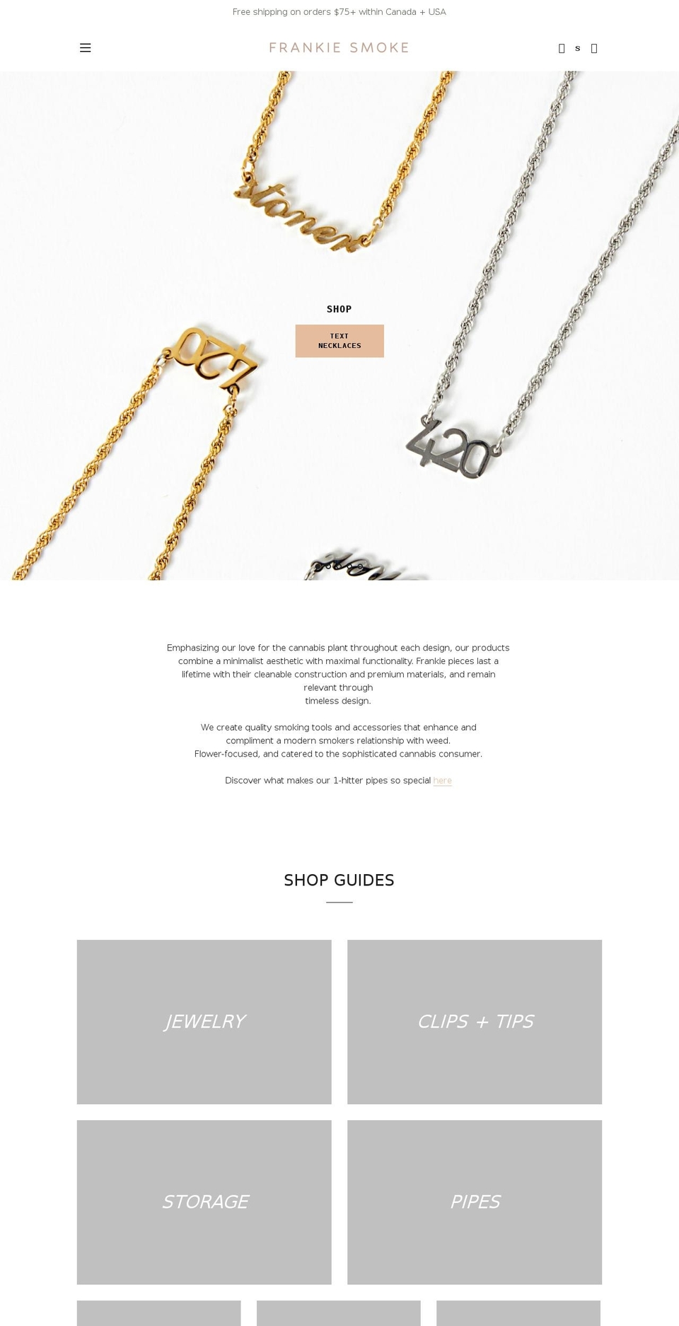 frankiesmoke.com shopify website screenshot