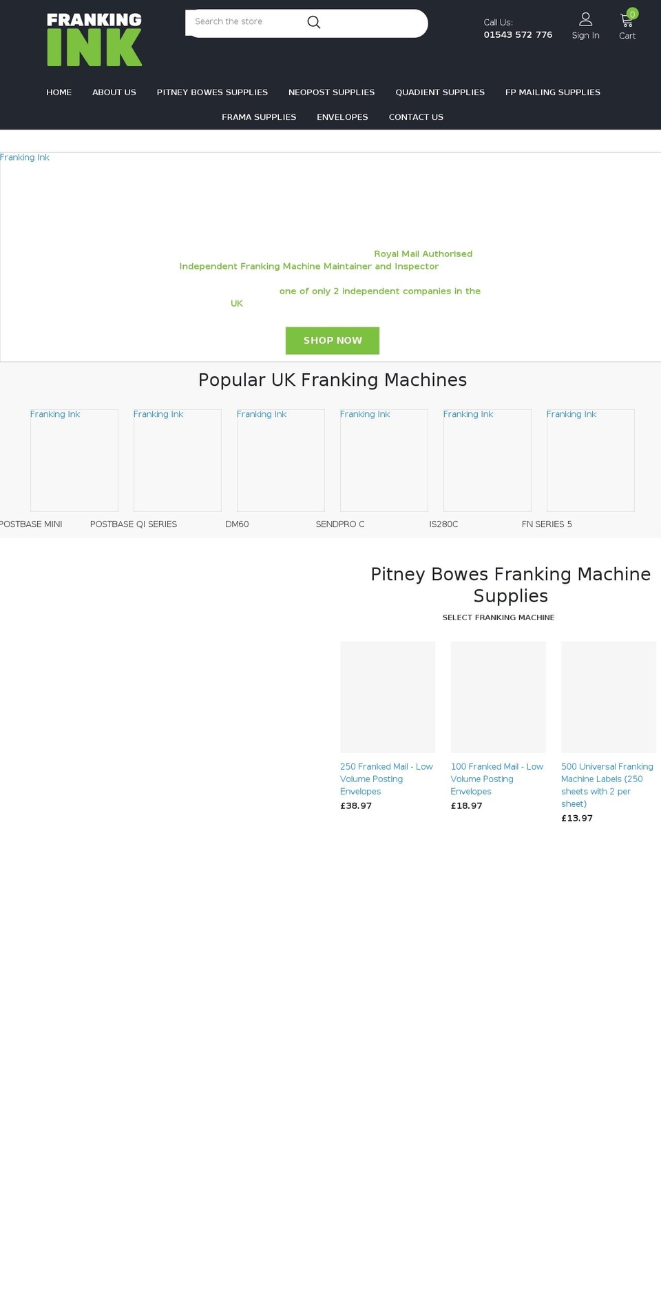 frankingink.co.uk shopify website screenshot