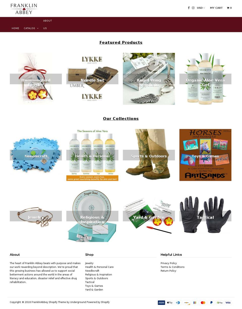 franklin-abbey.com — Shopify storefront screenshot
