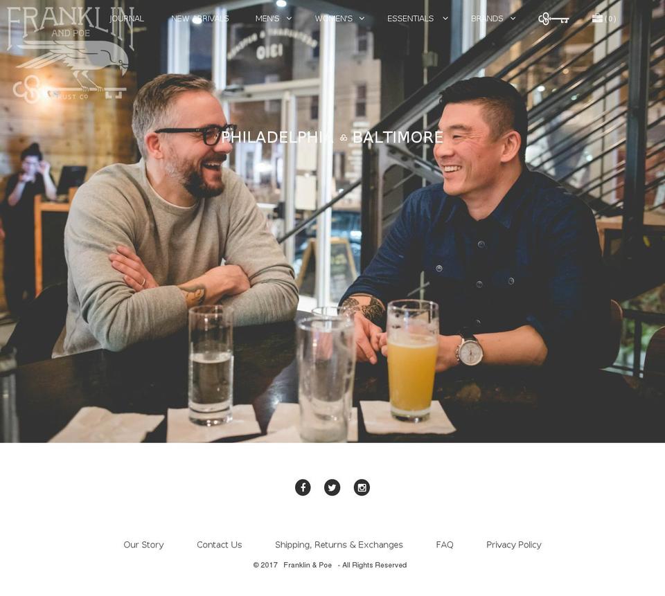 franklinandpoe.com shopify website screenshot